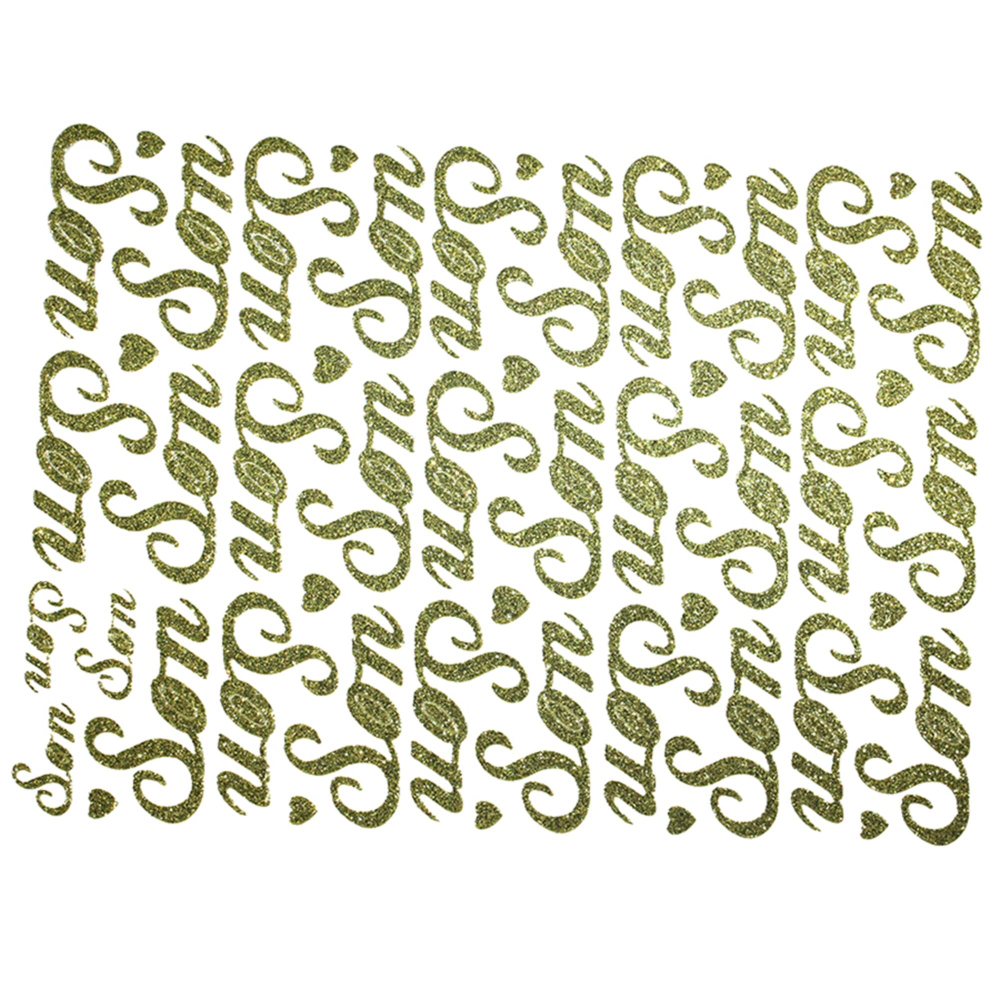 JAM Paper Son Gold Script Flower Adhesive